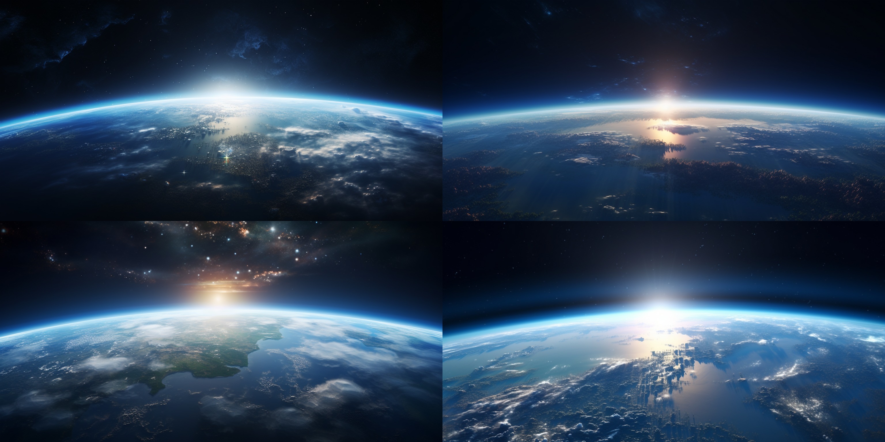 earth from space in the distant future highly detailed photorealistic cinematic photography –ar 2:1