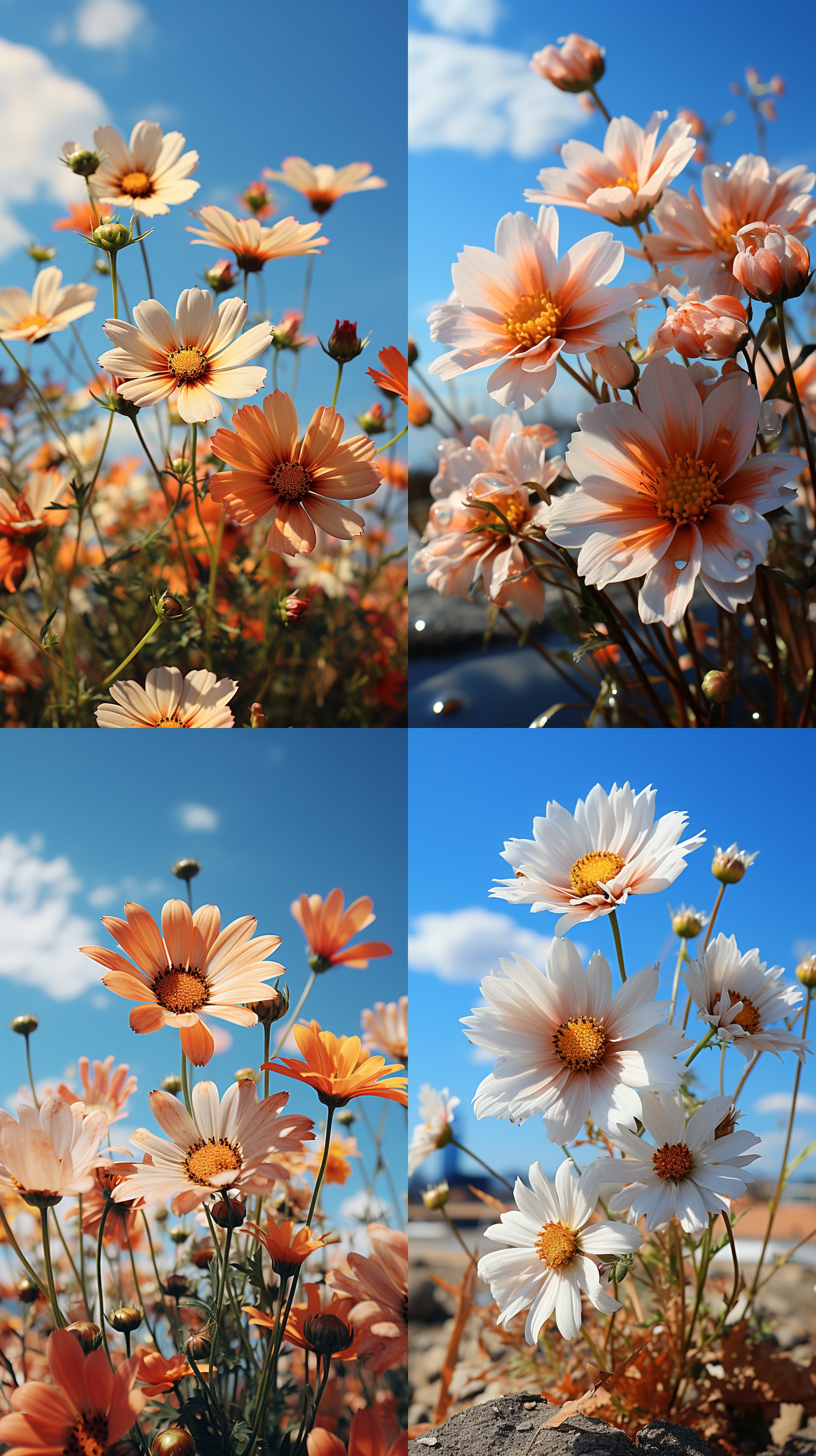 a real photography of flower and sky