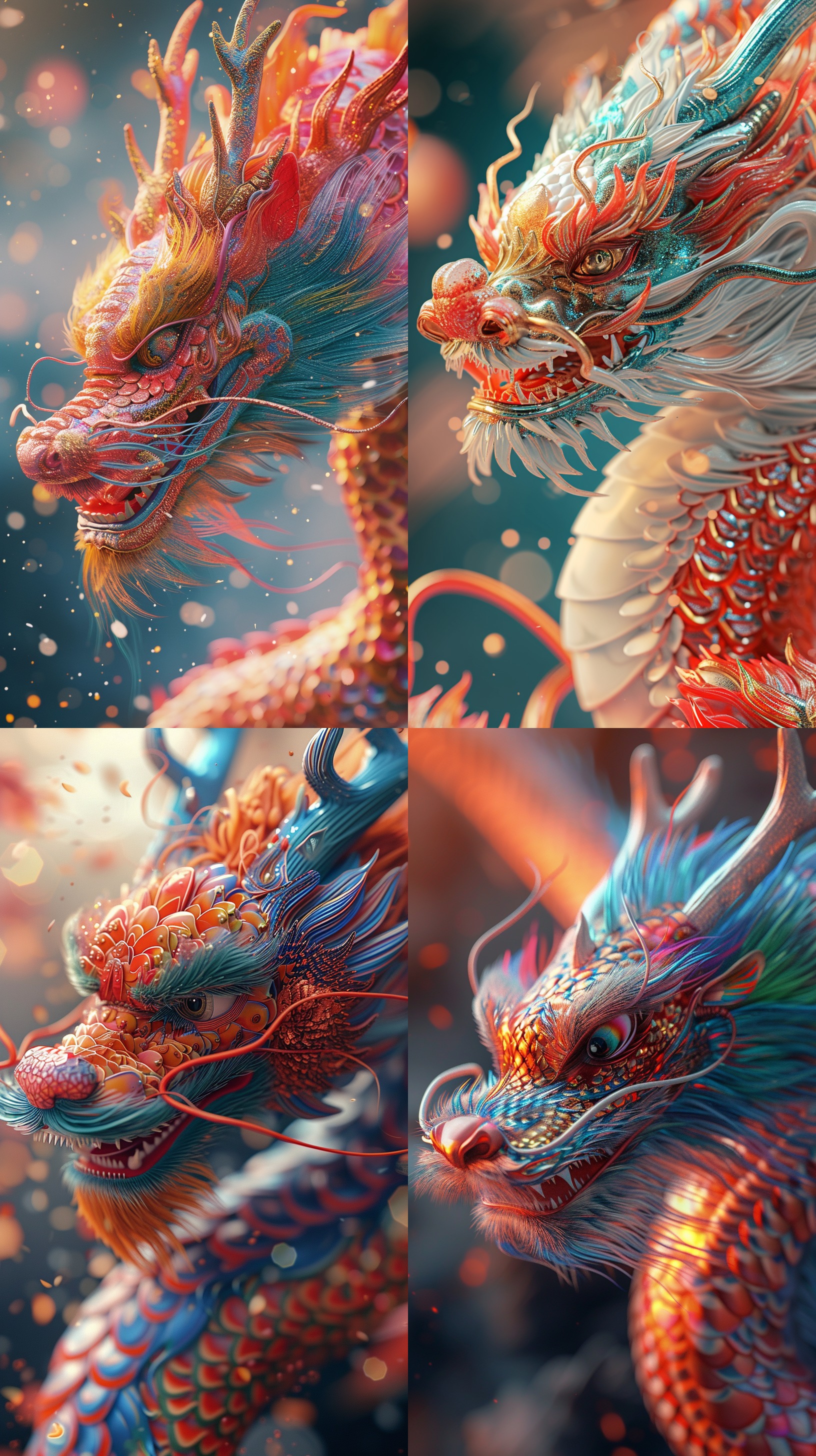A muti-color Chinese dragon